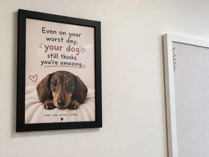 Dog-themed bedroom artwork